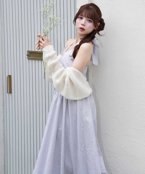Belle Charme(ベルシャルム)の「【Belle Charme】Halter Neck Long Onepiece(ワンピース・レディース・ブラック/グレー/オフホワイト・FREE)」の10枚目の写真