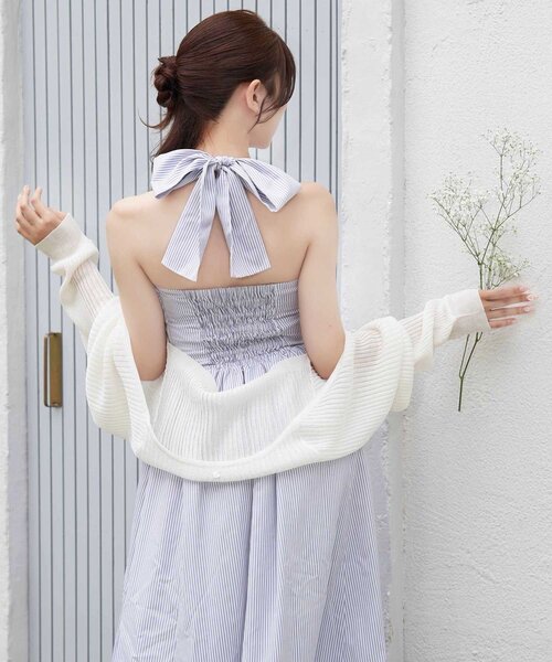 Belle Charme(ベルシャルム)の「【Belle Charme】Halter Neck Long Onepiece(ワンピース・レディース・ブラック/グレー/オフホワイト・FREE)」の11枚目の写真