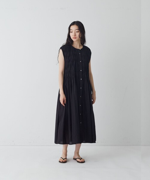 conges payes ADIEU TRISTESSE(コンジェ ペイエ アデュートリステス)の「インドハンドタックノースリーブワンピース(ワンピース・レディース・ブラック/ブラウン・38)」の10枚目の写真