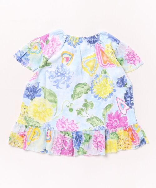 HAKKA BABY（ハッカベビー）の「[ベビー]32／－天竺オリジナルダリアハートプリントチュニックTシャツ（Tシャツ/カットソー・キッズ・ブルー/ピンク・L）」の3枚目の写真