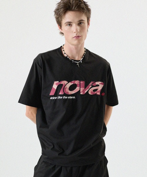 MSG(エムエスジー)の「【SET-UP着用可能】総柄ロゴプリントTシャツ UVカット 吸水速乾(Tシャツ/カットソー・メンズ・ブラック/ピンク/アイボリー・M/L)」の2枚目の写真