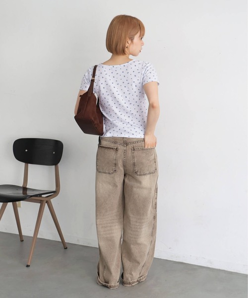 tiptop（ティップトップ）の「小花柄ワッフルTシャツ（Tシャツ/カットソー・レディース・オフホワイト/サックスブルー・FREE）」の11枚目の写真