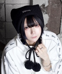 Whinny（ホワイニー）の「Whinny/【2026春夏新作♪】アイスサマー猫パンチ帽（ニットキャップ/ビーニー）」