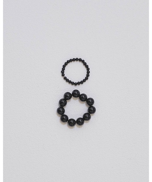 TODAYFUL(トゥデイフル)の「2set Orb Stone Ring 12610908(ブレスレット・レディース・ブラック・FREE)」の1枚目の写真