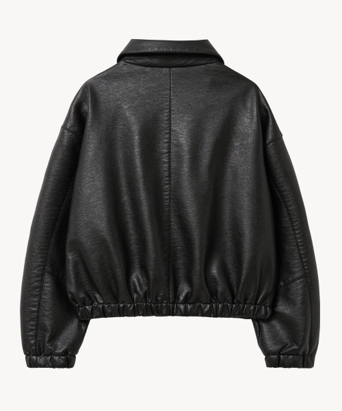 VTWO(ブイツー)の「8301 クロップレザーウォッシングジャケット (ブラック)(ライダースジャケット・メンズ・その他・LARGE/MEDIUM)」の2枚目の写真