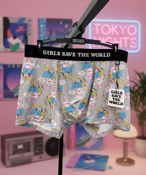 cintula ボクサー　パンツ ストレッチ ボクサーパンツ メンズ ポリエステル 前閉じ GIRLS SAVE