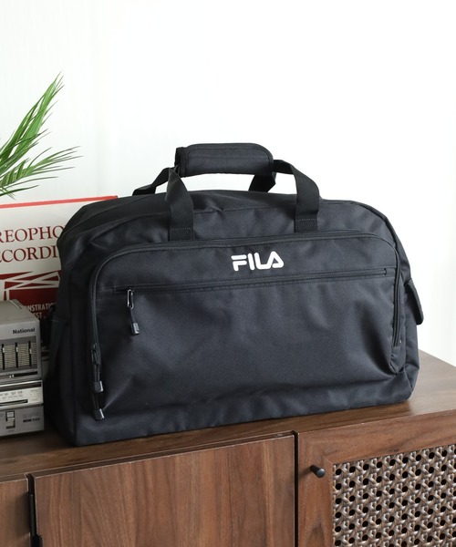 FILA(フィラ)の「FILA センターロゴトラベルボストンバッグ(ボストンバッグ・メンズ・ブラック×ホワイト/ブラック×グリーン・FREE)」の19枚目の写真