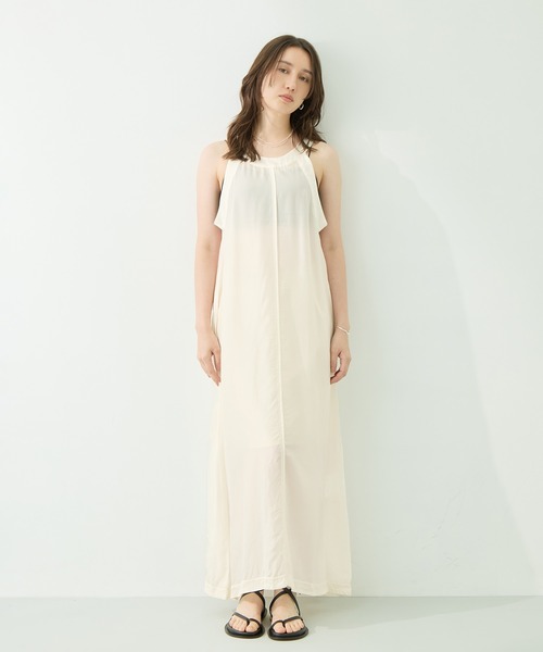 INSCRIRE（アンスクリア）の「[INSCRIRE/アンスクリア]Cupro Sleeveless Dress（ワンピース・レディース・ホワイト/ブラック・36）」の2枚目の写真