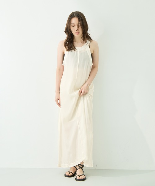 INSCRIRE（アンスクリア）の「[INSCRIRE/アンスクリア]Cupro Sleeveless Dress（ワンピース・レディース・ホワイト/ブラック・36）」の5枚目の写真