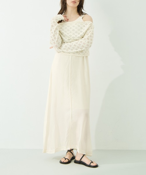 INSCRIRE（アンスクリア）の「[INSCRIRE/アンスクリア]Cupro Sleeveless Dress（ワンピース・レディース・ホワイト/ブラック・36）」の6枚目の写真