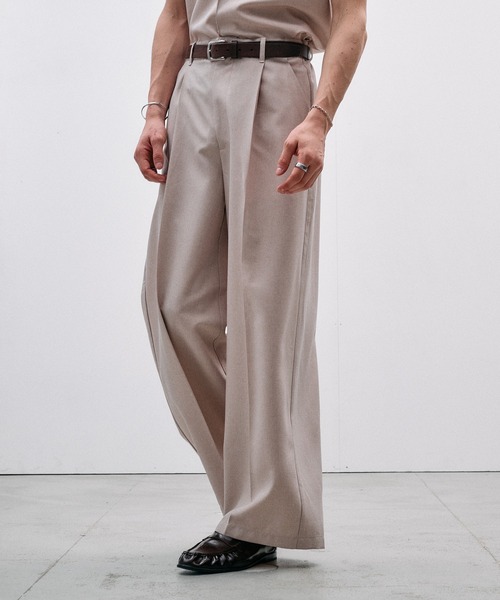 Function Linen Like 1 Tuck Slacks / ファンクションリネンライク1