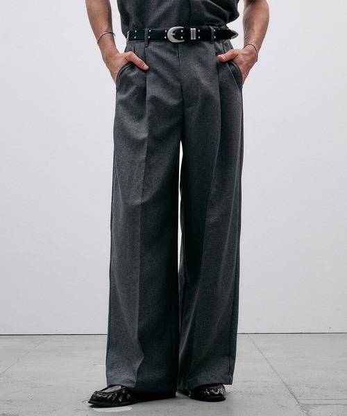 Function Linen Like 1 Tuck Slacks / ファンクションリネンライク1