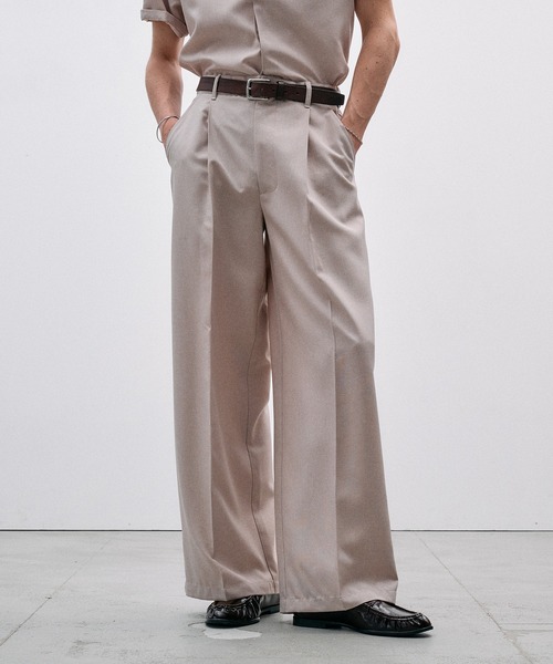 Adoon plain(アドーンプレーン)の「Function Linen Like 1 Tuck Slacks / ファンクションリネンライク1タックスラックス 【セットアップ可】(スラックス・メンズ・ベージュ/チャコールグレー/ブラック・LARGE/MEDIUM/SMALL)」の16枚目の写真