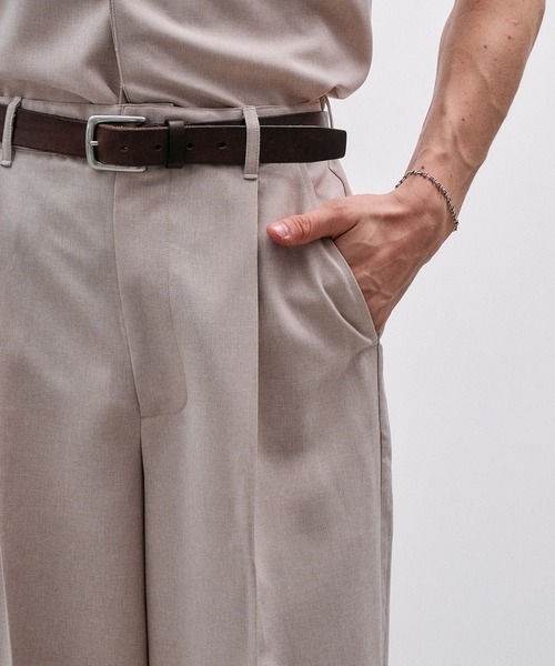 Adoon plain(アドーンプレーン)の「Function Linen Like 1 Tuck Slacks / ファンクションリネンライク1タックスラックス 【セットアップ可】(スラックス・メンズ・ベージュ/チャコールグレー/ブラック・LARGE/MEDIUM/SMALL)」の20枚目の写真