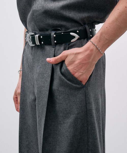 Adoon plain(アドーンプレーン)の「Function Linen Like 1 Tuck Slacks / ファンクションリネンライク1タックスラックス 【セットアップ可】(スラックス・メンズ・ベージュ/チャコールグレー/ブラック・LARGE/MEDIUM/SMALL)」の13枚目の写真