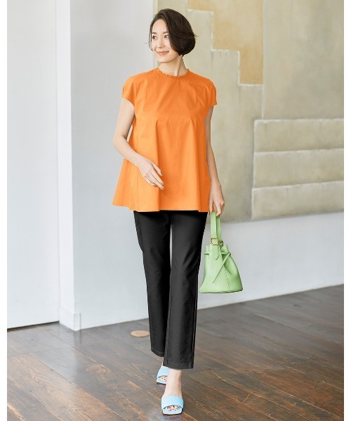 DoCLASSE( ドゥクラッセ)の「裏メッシュ・ストレッチパンツ/ストレート63cm(その他パンツ・レディース・サックスブルー/ブラック/オフホワイト/モカ/スモークピンク・13/15 /9/7/11)」の3枚目の写真