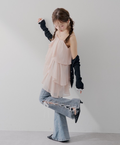 continuer de NICE CLAUP(コンティニューデナイスクラップ)の「圧倒的な美脚・脚長効果を叶える、レースアップフレアデニム(デニムパンツ・レディース・ブルー系その他/ブラック系その他・MEDIUM/SMALL)」の7枚目の写真