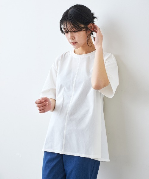 IEDIT(イディット)の「IEDIT 猛暑に負けない さらっと速乾メッシュトップス(その他トップス・レディース・オフホワイト/ブラック・M/L/LL/3L/4L/S)」の11枚目の写真