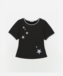 UPDRAFT（アップドラフト）の「DOT STAR RINGER SLIM T-SHIRTS [BLACK]（Tシャツ/カットソー）」