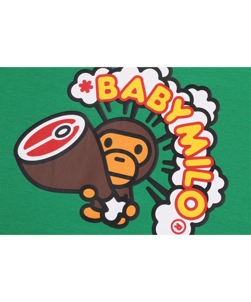 A BATHING APE（アベイシングエイプ）の「BABY MILO MEAT RELAXED FIT TEE（Tシャツ/カットソー・キッズ・グリーン・110/130/140/100）」の4枚目の写真