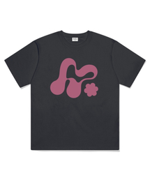 MORF ビッグシンボルオーバーサイズ半袖Tシャツチャコール