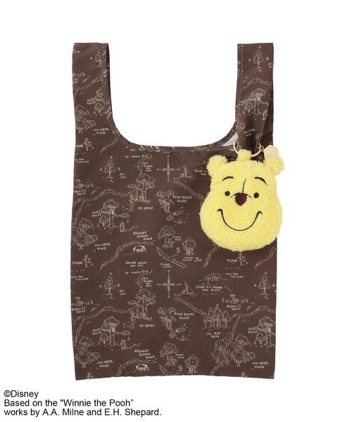 Green Parks(グリーンパークス)の「Winnie the Pooh/ポーチ付きエコバッグ(エコバッグ/サブバッグ・レディース・イエロー/ピンク/オレンジ・FREE)」の2枚目の写真