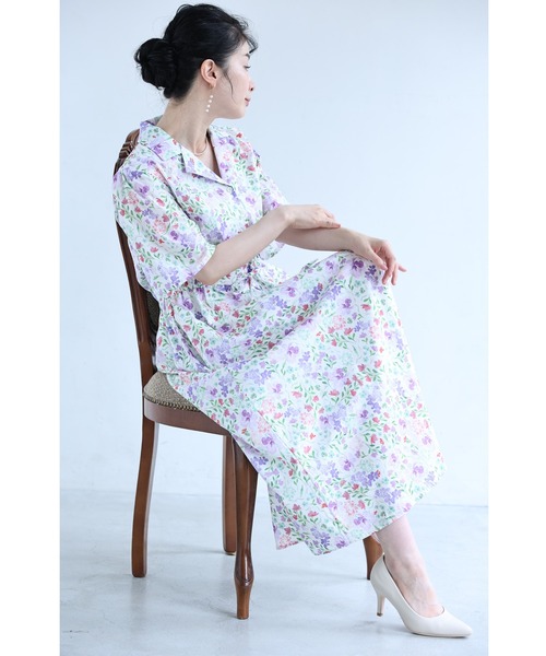 cawaii（カワイイ）の「初夏に揺れる花のイングリッシュガーデンロングワンピース（ワンピース・レディース・パープル・FREE）」の19枚目の写真