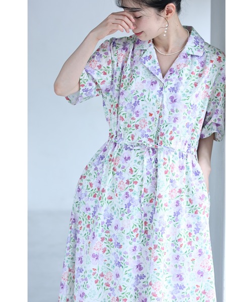 cawaii（カワイイ）の「初夏に揺れる花のイングリッシュガーデンロングワンピース（ワンピース・レディース・パープル・FREE）」の20枚目の写真