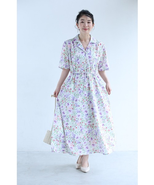 cawaii（カワイイ）の「初夏に揺れる花のイングリッシュガーデンロングワンピース（ワンピース・レディース・パープル・FREE）」の13枚目の写真