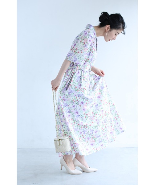 cawaii（カワイイ）の「初夏に揺れる花のイングリッシュガーデンロングワンピース（ワンピース・レディース・パープル・FREE）」の9枚目の写真