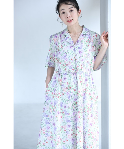 cawaii（カワイイ）の「初夏に揺れる花のイングリッシュガーデンロングワンピース（ワンピース・レディース・パープル・FREE）」の10枚目の写真
