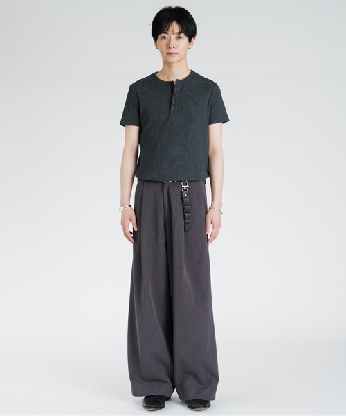SINSS（シンス）の「Compact rib henley HS T-shirt / コンパクトリブヘンリーショートスリーブTシャツ（Tシャツ/カットソー・メンズ・ホワイト/チャコール/ブラック・LARGE/X-SMALL/MEDIUM/SMALL）」の22枚目の写真