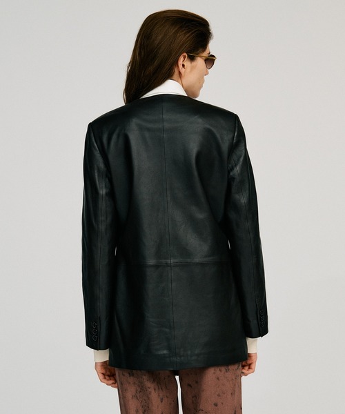 PRANK PROJECT(プランクプロジェクト)の「【2026Autumn Pre-Order】ノーカラーシングルラムレザージャケット / No-Collar Single Lamb Leather Jacket(その他アウター・レディース・ブラウン/ブラック・FREE)」の7枚目の写真