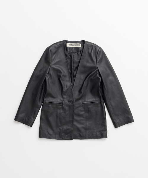 PRANK PROJECT(プランクプロジェクト)の「【2026Autumn Pre-Order】ノーカラーシングルラムレザージャケット / No-Collar Single Lamb Leather Jacket(その他アウター・レディース・ブラウン/ブラック・FREE)」の10枚目の写真