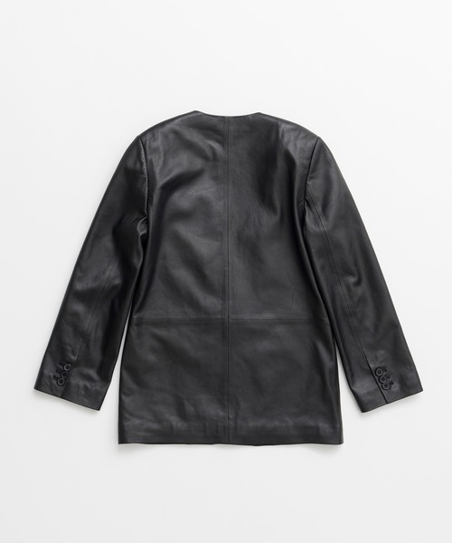 PRANK PROJECT(プランクプロジェクト)の「【2026Autumn Pre-Order】ノーカラーシングルラムレザージャケット / No-Collar Single Lamb Leather Jacket(その他アウター・レディース・ブラウン/ブラック・FREE)」の11枚目の写真