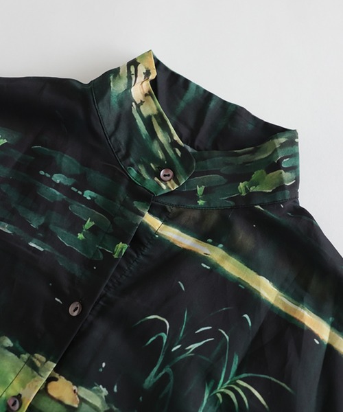 antiqua(アンティカ)の「アート柄 ロング シャツワンピース(シャツワンピース・レディース・グリーン系その他・ONESIZE)」の13枚目の写真