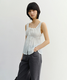 SHIRRING SLEEVELESS BLOUSE_UDBL6B228_IVORY