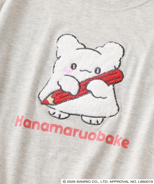 sanrio(サンリオ)の「はなまるおばけ サガラ刺繍 天竺半袖Tシャツ(Tシャツ/カットソー・レディース・チャコール/ピンクベージュ/オートミール・M/LL/L)」の8枚目の写真