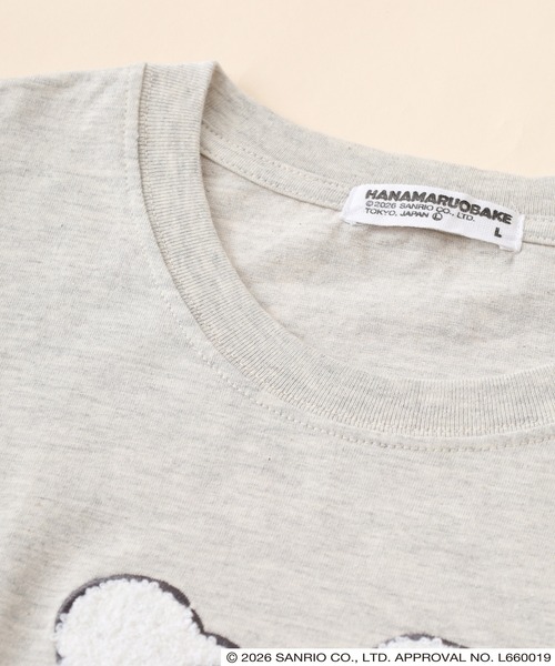 sanrio(サンリオ)の「はなまるおばけ サガラ刺繍 天竺半袖Tシャツ(Tシャツ/カットソー・レディース・チャコール/ピンクベージュ/オートミール・M/LL/L)」の7枚目の写真