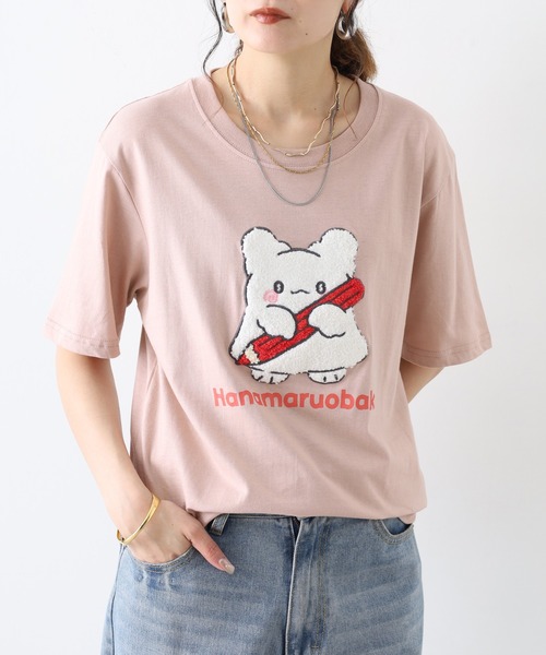 sanrio(サンリオ)の「はなまるおばけ サガラ刺繍 天竺半袖Tシャツ(Tシャツ/カットソー・レディース・チャコール/ピンクベージュ/オートミール・M/LL/L)」の13枚目の写真