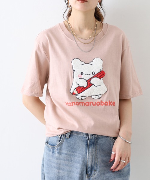 sanrio(サンリオ)の「はなまるおばけ サガラ刺繍 天竺半袖Tシャツ(Tシャツ/カットソー・レディース・チャコール/ピンクベージュ/オートミール・M/LL/L)」の15枚目の写真