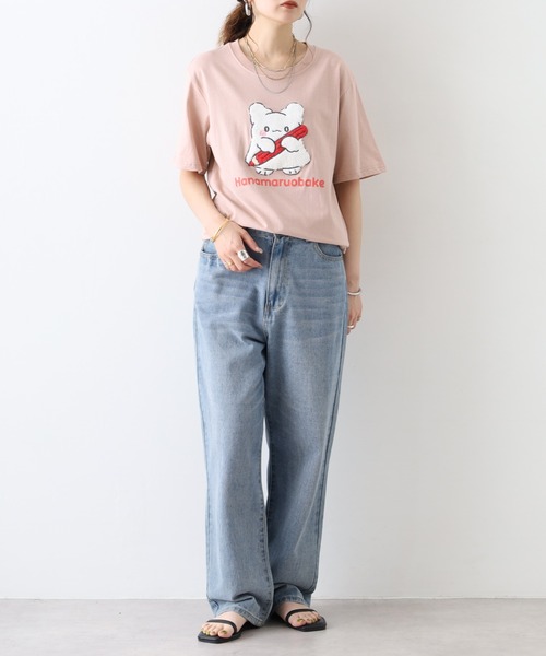 sanrio(サンリオ)の「はなまるおばけ サガラ刺繍 天竺半袖Tシャツ(Tシャツ/カットソー・レディース・チャコール/ピンクベージュ/オートミール・M/LL/L)」の17枚目の写真