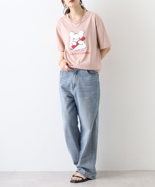 sanrio(サンリオ)の「はなまるおばけ サガラ刺繍 天竺半袖Tシャツ(Tシャツ/カットソー・レディース・チャコール/ピンクベージュ/オートミール・M/LL/L)」の18枚目の写真