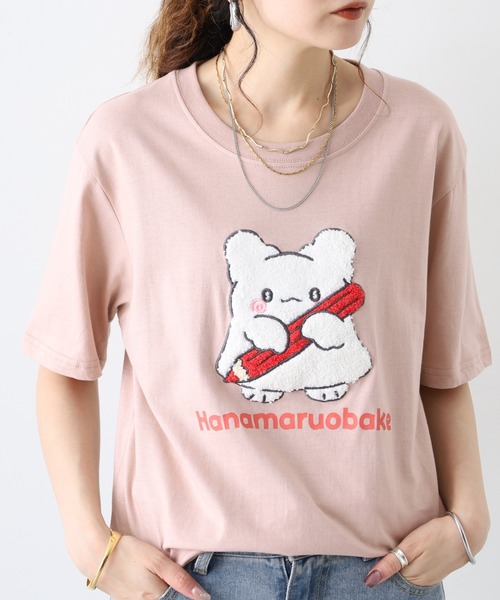 sanrio(サンリオ)の「はなまるおばけ サガラ刺繍 天竺半袖Tシャツ(Tシャツ/カットソー・レディース・チャコール/ピンクベージュ/オートミール・M/LL/L)」の16枚目の写真