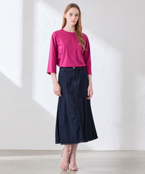 MACKINTOSH LONDON(マッキントッシュ ロンドン)の「カラーコンビネーショントップス(Tシャツ/カットソー・レディース・ネイビー/ベージュ/ピンク系その他2・38/40)」の4枚目の写真