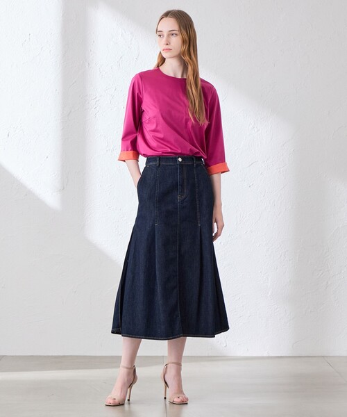 MACKINTOSH LONDON(マッキントッシュ ロンドン)の「カラーコンビネーショントップス(Tシャツ/カットソー・レディース・ネイビー/ベージュ/ピンク系その他2・38/40)」の5枚目の写真