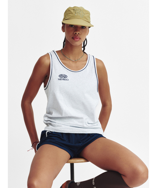 MENASOO(ミナス)の「Signature Double Binding Sleeveless Top_Melange(Tシャツ/カットソー・レディース・グレー・F)」の3枚目の写真
