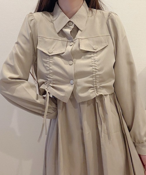 Nana(ナナ)の「シャーリングキャミワンピースセットアップ(セットアップ・レディース・ブラック/アイボリー・X-LARGE/LARGE/MEDIUM)」の9枚目の写真