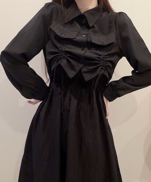 Nana(ナナ)の「シャーリングキャミワンピースセットアップ(セットアップ・レディース・ブラック/アイボリー・X-LARGE/LARGE/MEDIUM)」の15枚目の写真