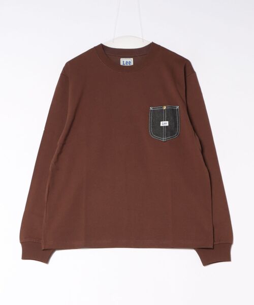 Lee(リー)の「Lee ワークポケットL/S Teeシャツ(Tシャツ/カットソー・メンズ・ホワイト/チャコールグレー/ネイビー/ブラウン・LARGE/X-LARGE/MEDIUM/SMALL)」の3枚目の写真